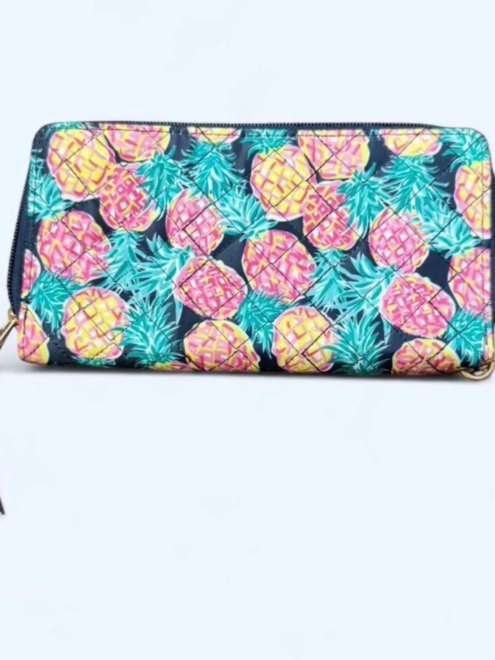 Simply Southern Quilted Pineapple Print Zip Around Wristlet Wallet | Tropical